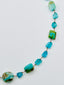 18" Faceted Peruvian Opal and Apatite Necklace with Two Tone Diamond Clasp