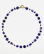 18" Multi Fancy Shape Faced Amethyst Necklace with Vermeil and Sterling Silver Diamond Clasp