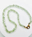 18" Organic Faceted Green Amethyst Cube Rondelle Necklace with Two Tone Diamond Clasp