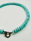 18" Smooth Amazonite 12mm Rondelle Necklace with 2-Tone Sterling Silver/Gold Vermeil Diamond Clasp