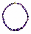 18" Smooth Graduated Amethyst Nugget an Heishi Necklace with Two Tone Diamond Clasp