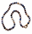 18" Natural Faceted Burma Blue Ombre Sapphire Ball Necklace with Two Tone Diamond Clasp