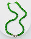 18" Faceted Canadian Jade Rondelle Nnecklace with a Two Tone Diamond Clasp
