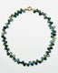 18" Faceted Clustered Oval Labradorite Necklace with Two Tone Diamond Clasp
