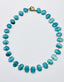 18" AAA Flat Faceted Blue Kyanite Necklace a 2T Vermeil Diamond Clasp