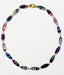 18" Flourite Marquis and Faceted Aquamarine Ball Necklace with Two Tone Diamond Clasp