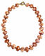 18" Fossilized Coral and Hessonite Garnet Necklace with Two Tone Diamond Clasp