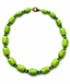 18" Green Turquoise Barrel and Lemon Quartz Heishi Necklace with Two Tone Diamond Clasp