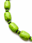 18" Green Turquoise Barrel and Lemon Quartz Heishi Necklace with Two Tone Diamond Clasp