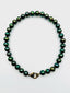 18" 10mm Green Akoya Pearl Necklace Gold Vermeil