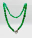 18" Organic Faceted Green Onyx Necklace with Gold Vermeil and Rhodium Diamond Clasp