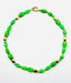 18" Multi Shape Green Arizona Turquoise, Gold Pyrite, and Peridot Mix Necklace with Gold Vermeil Diamond Clasp