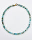 18" Faceted Natural Larimar Rondelle Necklace with Vermeil and Sterling Silver Diamond Clasp