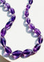 18" 6mm AAA Faceted Barrel Amethyst Necklace with Two Tone Diamond Clasp