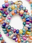 18" Faceted Mystic Multi Gemstone Necklace with Two Tone Diamond Clasp