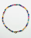 18" Faceted Mystic Multi Gemstone Necklace with Two Tone Diamond Clasp