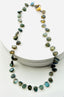 18" Oval Faceted Labradorite Necklace with Two Tone Diamond Clasp