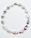 18" Ombre White, Natural and Grey Freshwater Baroque Pearl Necklace with 2Tone Vermeil and Sterling Silver Diamond Clasp