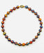 18" Primary Color Fordite Ball Necklace with Gold Vermeil Diamond Clasp