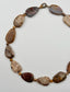 Petrified Wood and Crazy Lace Agate with Vermeil and Sterling Silver Diamond Clasp, 18"