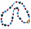 18" Faceted Ruby in Kyanite, Ruby Rondelle, Ruby Three Dimensional Teardrop, and London Blue Topaz Necklace