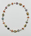 18" Natural Multi Colored Faceted Opal Sunstone Rondel Charcoal Coin Pearl Necklace with Gold Vermeil and Rhodium Clasp