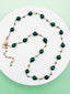 18" Evergreen Color 7-8 mm Freshwater Pearl Baroque and Gold Pyrite Necklace