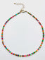 18" Pink Multi Color Opal Faceted Rondelle Necklace