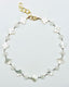 18" Mother of Pearl and Rainbow Moonstone Clover Combo Necklace with Gold Filled Clasp