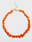 18" Three Dimensonial Carnelian Teardrop Necklace