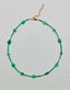 18" Green Opal and Chrysoprase Combo Necklace with Gold Fill