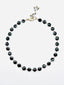 18" Faceted Black Spinel Coin Shaped Necklace with Vermeil Clasp