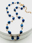 18" Navy Blue 7-8mm Freshwater Pearl Baroque and Gold Pyrite Necklace