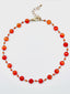 18" AAA Faceted Coin Shaped Carnelian Necklace with Gold Fill Clasp
