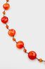 18" AAA Faceted Coin Shaped Carnelian Necklace with Gold Fill Clasp