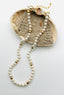 18" 6mm Round Freshwater Pearl Necklace with Faceted Gold Fill Balls and Clasp