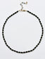 18" Matte Black Onyx 4x6mm Tube Necklace with Gold Filled Rondelles and Gold Fill Clasp