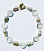 18" Mother of Pearl Donut, Jumbo White Baroque Pearl, and Rainbow Moonstone Ball Necklace
