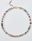 18" Smooth Multi-Color Phantom Quartz Ball Necklace with Gold Fill Clasp