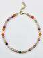 18" Multi-Color Smooth Rutilated Quartz Ball Necklace with Vermeil Clasp