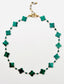 18" Malachite Clover and Ball Necklace