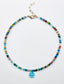 18" Multi Color Gemstone Rondelle Necklace with Pendant and 18K Gold Fill Clasp
