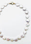 18" Organic Shaped White Freshwater Coin Pearl with 18K Vermeil Clasp