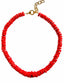 18" Graduated Red Coral Heishi Necklace