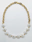 18" Solar Quartz and Gold Pyrite Necklace with Oval Hammered 18k Vermeil Chain