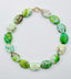18" Lemon Chrysoprase Necklace with 18k Vermeil Diamond Clasp