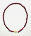 18" 7mm Petite Burgundy Baroque Pearl Necklace with Gold Vermeil Diamond Clasp