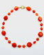 18" Organic Carneilian Mix Necklace with Gold Vermeil Diamond Clasp