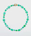 18" Multi Shape AAA Chrysoprase Necklace with Vermeil and Diamond Clasp