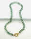 18" Green Topaz Faceted Rondelle Necklace with Gold Vermeil Diamond Clasp
